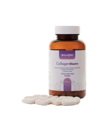 wovojen Collagen Beauty Hydrolyzed Elastin Hyaluronic Acid Resveratrol 90 Tablets - Buy Online on GoSupps.com