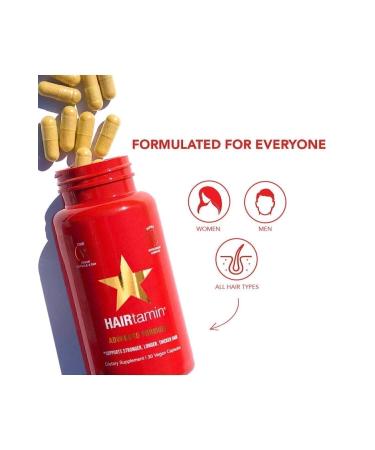 HAIRtamin Advanced Formula 30 Vegan Capsules - Hair Vitamin - Buy Online on GoSupps.com