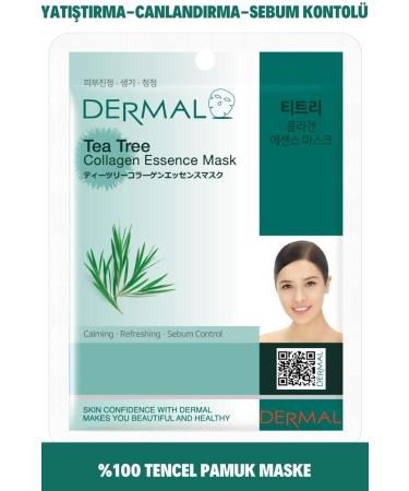 Dermal Tea Tree Extract Soothing Revitalizing Sebum Control Collagen Face Mask 23 gr - Buy Online on GoSupps.com