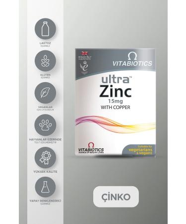 Vitabiotics Ultra Zinc Zinc and Copper Supplementary Food 60 Tablets