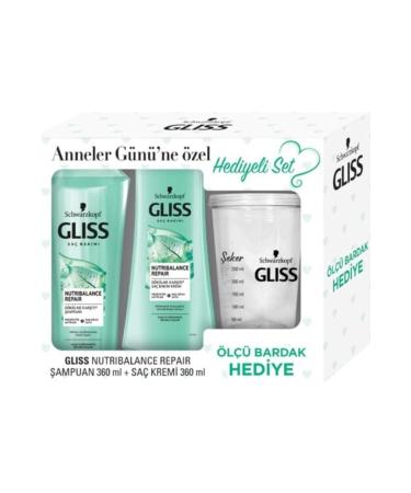 Gliss Nutribalance Shampoo 360 Ml + Hair Conditioner 360 Ml + Measuring Cup