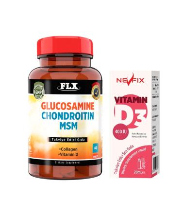 Nevfix Glucosamine Chondroitin Msm Vitamin D Collagen 60 Tablet D3