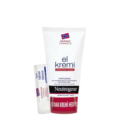 Neutrogena Hand Cream 75 ml and Lip Moisturizer Set Unscented