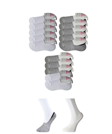 Skygo Gray and White Women's Ballerina Socks 15 pairs