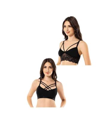 Skygo Kota 6 Piece Black Lace Cross Strap Bustier
