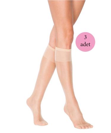 Skygo 3 Pieces Super Thin 15 Den Matt Trouser Socks Light Skin