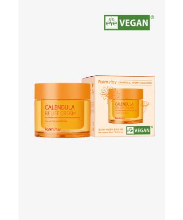 Farmstay Calendula Relief Cream/Vegan Moisturizer for Sensitive and Dry Skin 80 ml - Buy Online on GoSupps.com
