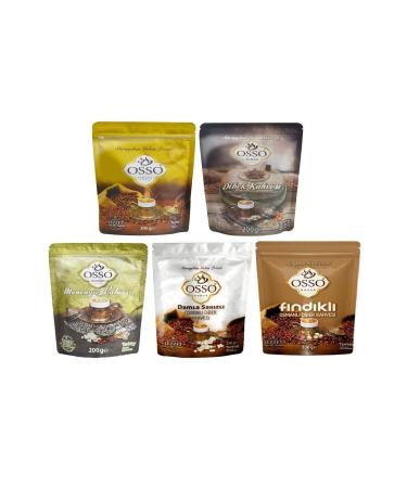OSSO COFFEE OSSO Set of 5 Ottoman Coffee + Dibek Coffee + Menengi Coffee + Mastic Dibek + Hazelnut Ottoman
