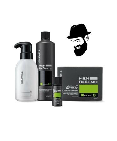 GOLDWELL 4ca Men Reshade Hair and Beard Dye 4 X 20 Ml + Oxidant Lotion 250 Mll (black) - Buy Online on GoSupps.com