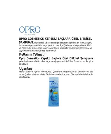 OPRO Cosmetics Anti-Dandruff Shampoo with Biotin Panthenol Tea Tree and Mint Extract 400 ml - Buy Online on GoSupps.com