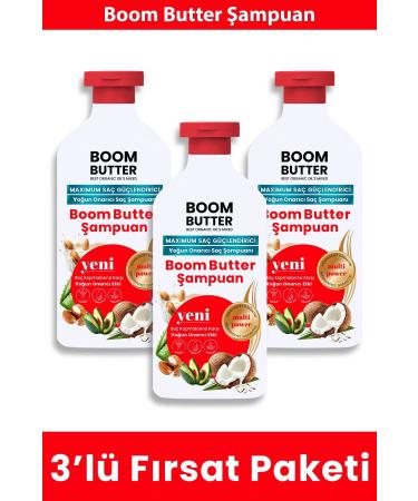 BOOM BUTTER Hair Care Shampoo Triple Deal Package