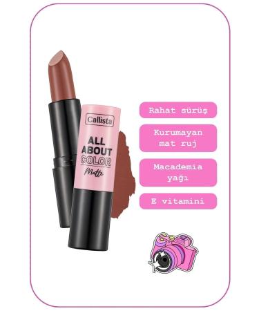 Callista All About Color Matte Lipstick Moisturizing Matte Lipstick - 512 Mocha Muse - Brown - Buy Online on GoSupps.com