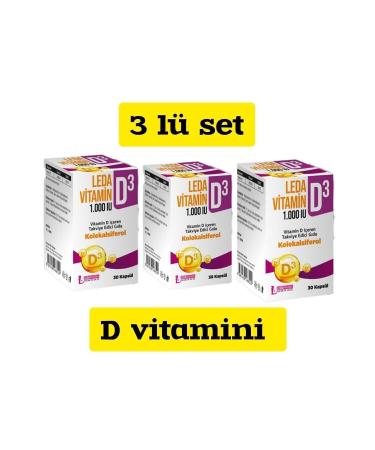 LedaPharma 3 Pieces Vitamin D3 1000'iu 30 Capsules - Buy Online on GoSupps.com
