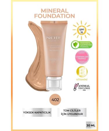 Note Cosmetics Mineral Foundation Spf 15 Intense Coverage Satin Finish Foundation - 402 Medium Light
