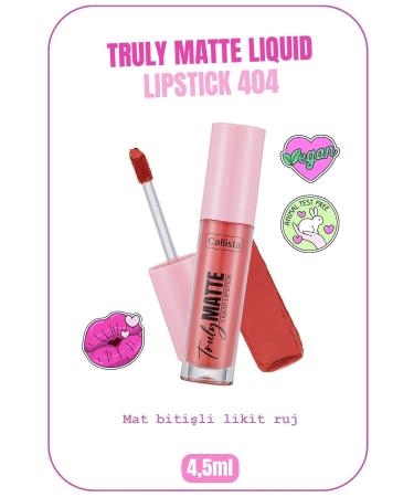 Callista Truly Matte Liquid Lipstick Matte Liquid Lipstick 404 Blushing Pink - Pink