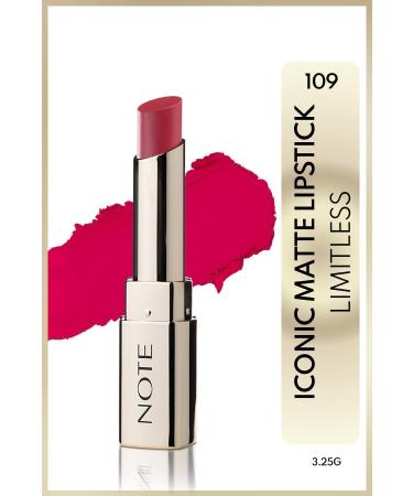 Note Cosmetics Iconic Matte Lipstick Permanent Matte Lipstick 109 Limitless - Pink