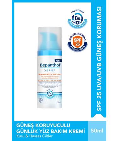 Bepanthen Derma Moisturizing & Nourishing Spf25 Sunscreen Daily Face Care Cream - Dry Sensitive - Buy Online on GoSupps.com