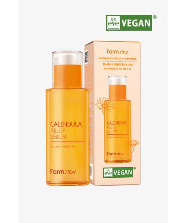 Farmstay Calendula Relief - Soothing and Moisturizing Vegan Serum for Sensitive Skin 50 ml - Buy Online on GoSupps.com