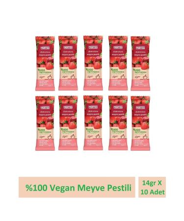 Harras Vegan Fruit Paste Strawberry and Apple 14gr X 10 Pieces