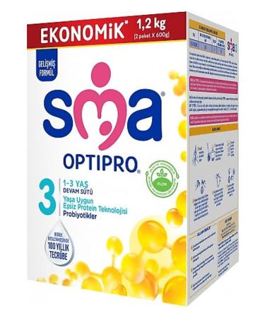 SMA Optipro Probiotic 3 1- 3 Years Follow-On Milk 1200 gr - Buy Online on GoSupps.com