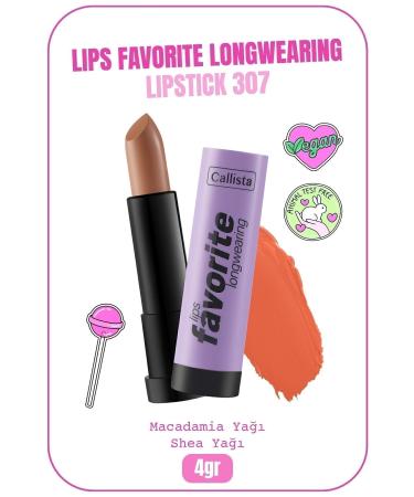 Callista Lips Favorite Longwearing Lipstick Lipstick 307 Coffee With Cream - Nude