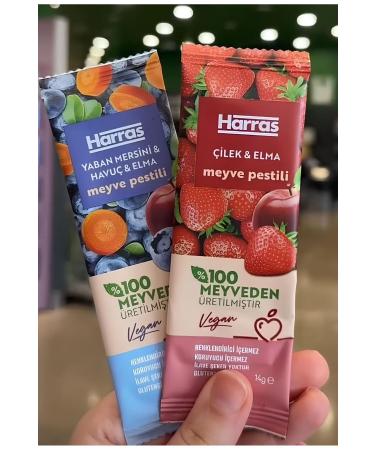 Harras Vegan Fruit Paste Strawberry Apple Blueberry Carrot 14gr X 10 pieces - Buy Online on GoSupps.com