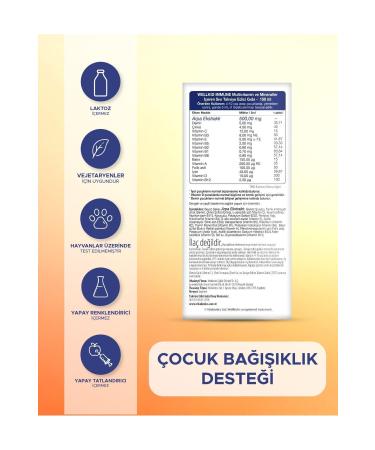 Wellkid Immune Liquid Children's Immune Supporting Vitamin Containing Barley Mat Extract 150 ml - Buy Online on GoSupps.com