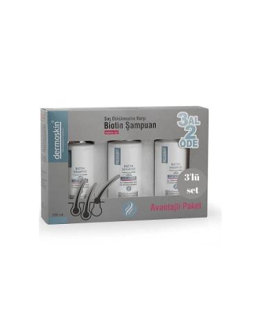 Dermoskin Biotin Shampoo Buy 3 Pay 2 Coffret Women 200 ml 8697796000554