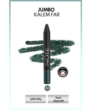 Note Cosmetics Jumbo Eyeshadow Pencil Waterproof Shimmering Waterproof Pencil Eyeshadow 04 Emerald - Green
