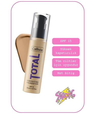 Callista Total Perfecting Spf 15 Intensive Coverage Matte Finish Foundation - 250 Sand - Dark Beige - Buy Online on GoSupps.com