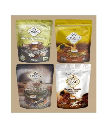 OSSO COFFEE Set of 4 Ottoman Coffee + Mastic Dibek Coffee + Dibek Coffee + Menengi Coffee