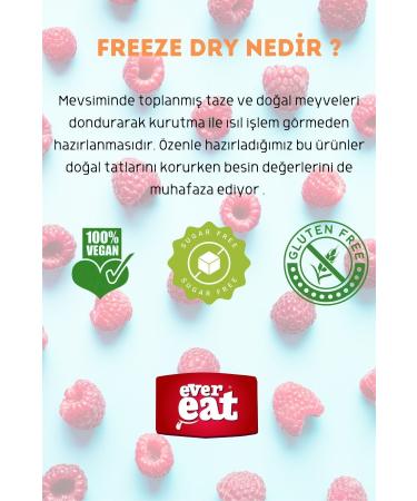 EverEat Freeze Dried Raspberry Berries - Healthy Snack Produced by Freeze Dry Method - Buy Online on GoSupps.com