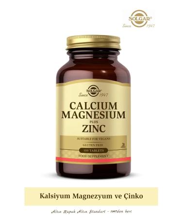 Solgar Calcium Magnesium Plus Zinc 100 Tablets (Calcium Magnesium Magnesium Plas Zinc) Skt:08-2025