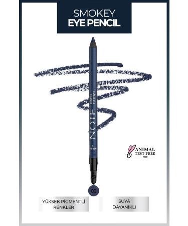 Note Cosmetics Smokey Eye Pencil Waterproof Applicator Waterproof Eye Pencil - 02 Deep Blue - Navy Blue