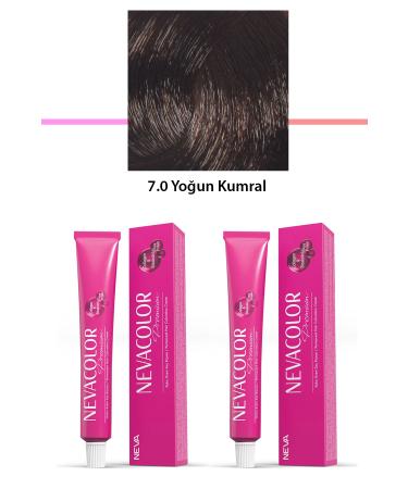 akna 2 Set Premium 7.0 Intense Blonde - Permanent Cream Hair Dye 2 X 50 g Tube - ANK3304-3664