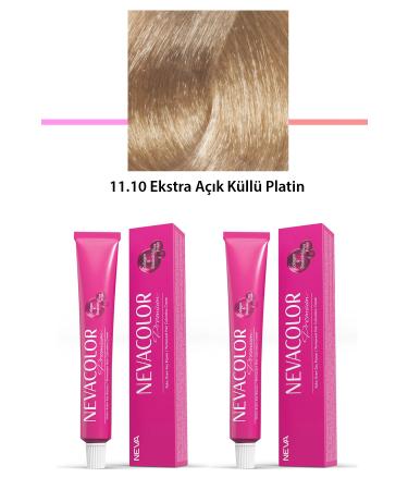 ZehraTech 2 Set Premium 11.10 Extra Light Ash Platinum - Permanent Cream Hair Dye 2 X - ZHT6312-8511