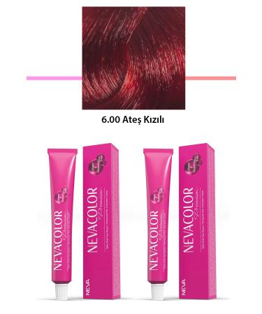 calleren 2 Set Premium 6.00 Fire Red - Permanent Cream Hair Dye 2 X 50 g Tube - CLN1083-2992