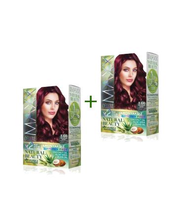 Narnuga 2 Pack Natural Beauty Ammonia Free Hair Dye 3.66 Eggplant Purple - MTC9658-1235