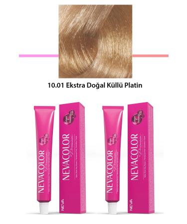 Zerda 2 Set Premium 10.01 Extra Natural Ash Platinum - Permanent Cream Hair Dye 2 X - ZRD6833-9732