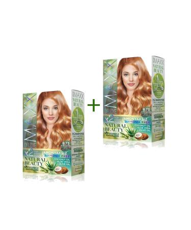 Narnuga 2 Pack Natural Beauty Ammonia Free Hair Dye 8.73 Golden Caramel - MCT2695-3004