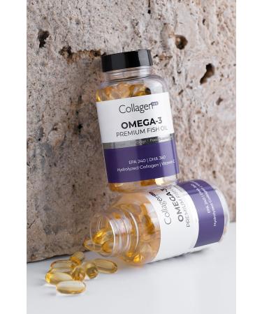 Collagen Forte Platinum Omega-3 Premium Fish Oil 90 Softgel X 1000mg Fish Oil Hydrolyzed Collagen & Vitamin C - Buy Online on GoSupps.com