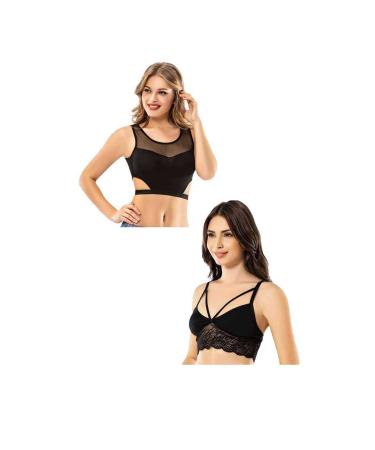 Skygo Kota 4 Piece Black Tulle Model Lace Bustier