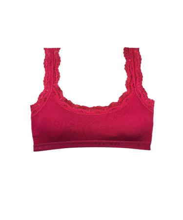 Skygo Lace Embroidery Padded Bamboo Women's Bustier Burgundy