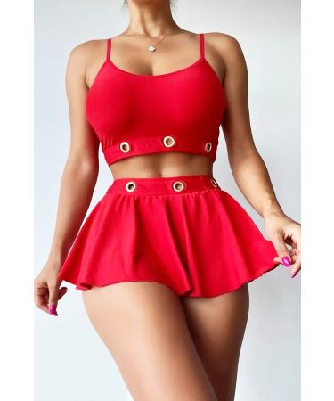 Skygo Night Light Women's Red Fantasy Skirt Suit 3426