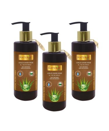 Naturix 250ml Aloe Vera Hand - Face - Body Lotion 3 Intensive Moisturizing Cream All Skin Types