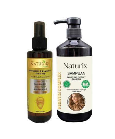 Naturix Bronzing Spf 30 Orange Oil Sun Oil 200 Ml + Salt-Free Keratin Shampoo 600 Ml