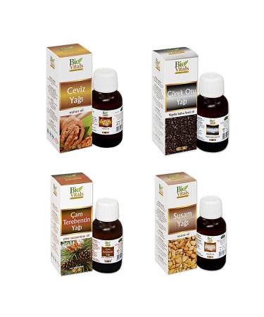 Bio Vitals Walnut Black Cumin Pine Turpentine Sesame Dry Lifeless Hair Care Oil Set
