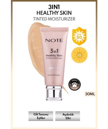 Note Cosmetics 3 in 1 Healthy Skin Tinted Moisturizer SPF 50 Color Tone Equalizing Brightening Cream