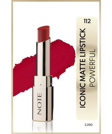 Note Cosmetics Iconic Matte Lipstick Permanent Matte Lipstick 112 Powerful - Red
