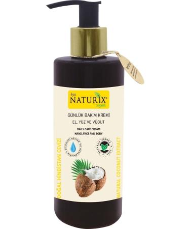 Naturix Coconut Extract 250 ml Daily Care Cream Organic Moisturizing Hand - Face - Body Care Cream